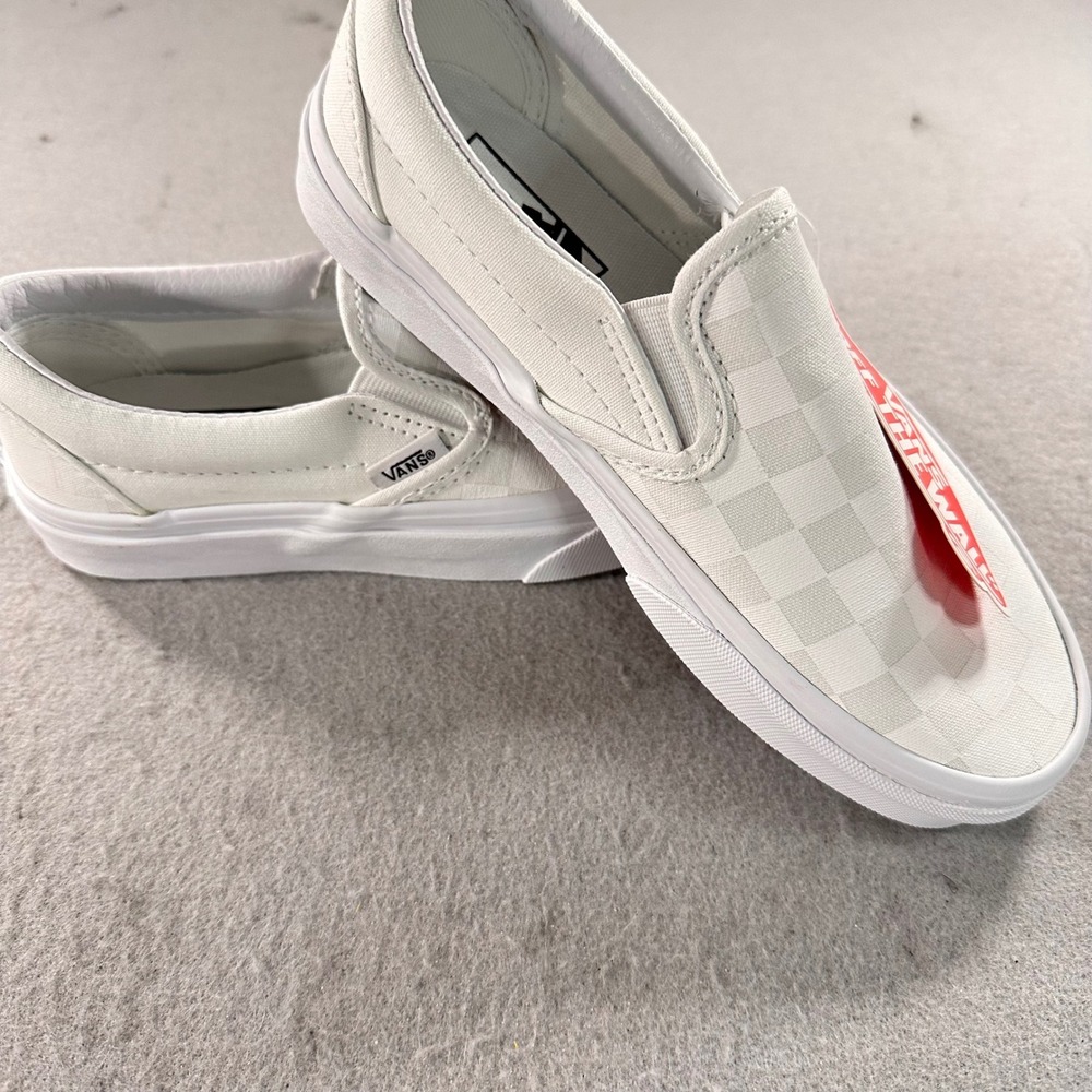 Vans Classic Slip-On White Checkerboard VN000EYE040M M5.5/W4 NIB NWT Skateboard